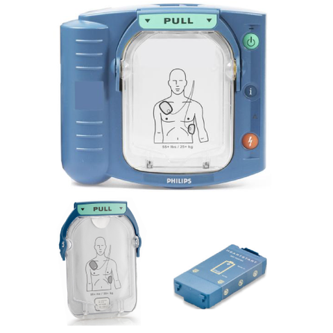 Defibrillatore Philips HeartStart HS1 con TERMOMETRO DIGITALE AD INFRAROSSI in Omaggio